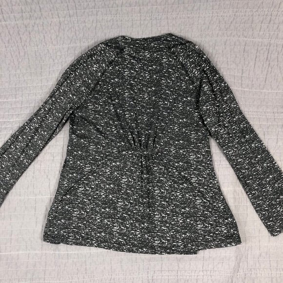 4/$15 Waterfall Cardigan Women Large Black Heather T Shirt Knit Waterfall Jacket - Picture 3 of 16